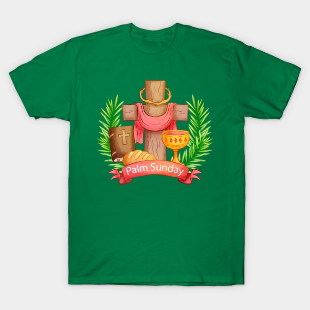 Palm Sunday Illustration T-Shirt by Mako Design 